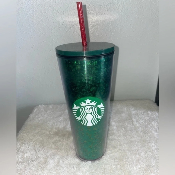 Starbucks 2019 Holiday Season Mercury Glitter Green Tumbler - Picture 1 of 6